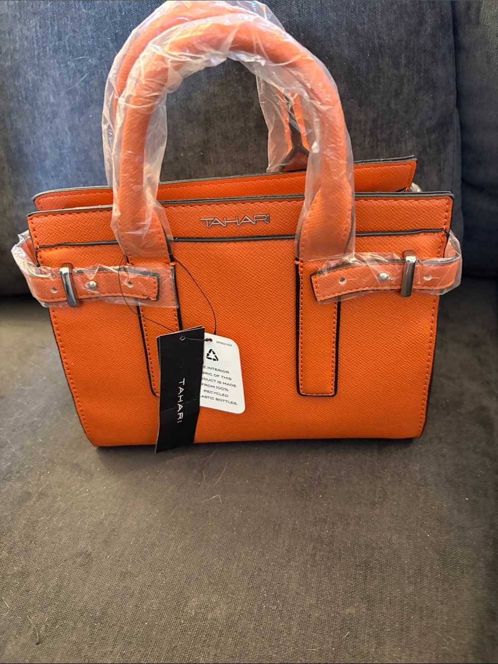 Tahari Orange Structured Mini Satchel
